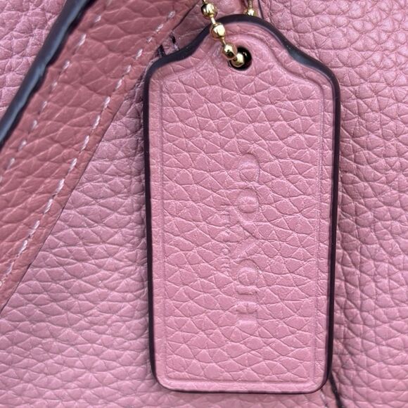 COACH Kelsey Pink Pebbled Leather 2 Way Handle Satchel Bag w/ Tags Daisy Lining - Picture 7 of 9